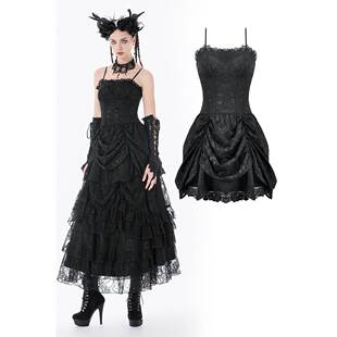 DARK IN LOVE哥特女装深色娃娃刺绣Peplum宫廷洋装DW1158