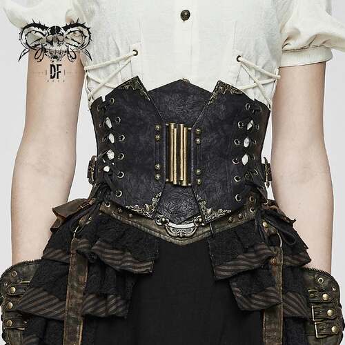 Devil Fashion DF配饰品 复古中世纪腰封蒸汽朋克女绑绳系带AS045