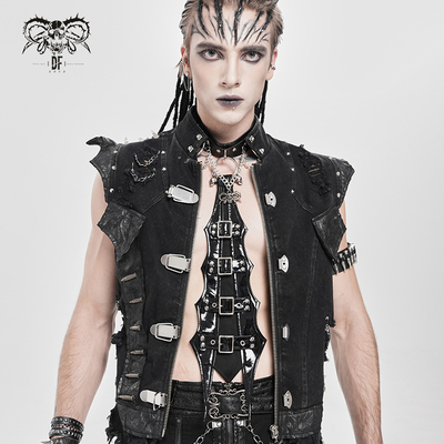 DevilFashion哥特风黑色亮面领带ChokerAS246