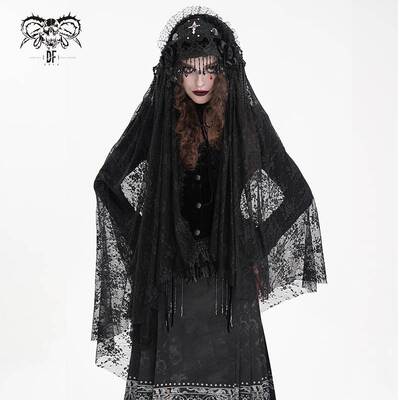 Devil Fashion恶魔时尚女装哥特暗黑纱纱蕾丝头纱AS204