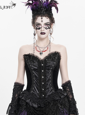 Devil Fashion恶魔时尚女装哥特暗黑色性感紧身胸衣ECST01001