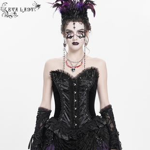 Devil Fashion恶魔时尚女装哥特暗黑色性感紧身胸衣ECST01001