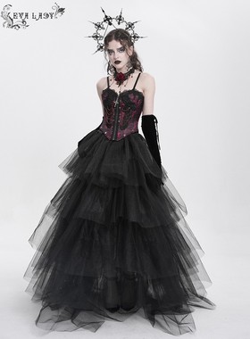 EVA LAYD 哥特蝴蝶花连体下摆裙撑蕾丝束身衣女夏ECST00801/02