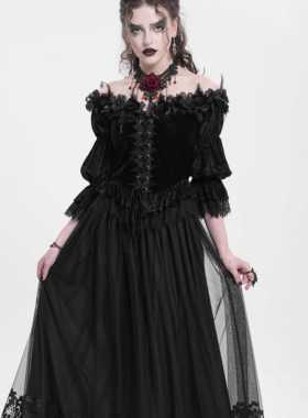 EVA LADY恶魔时尚女装哥特朋克暗黑哥特定位花绣花半裙ESKT05601