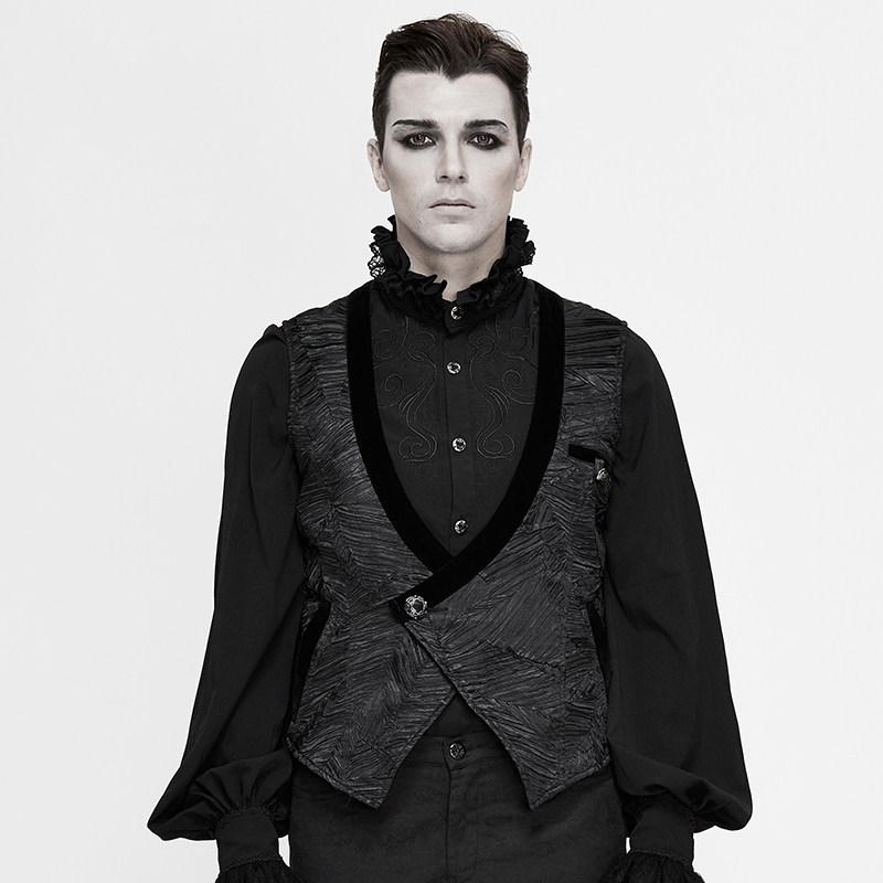 哥特男装宴会绅士马夹春秋款西装内衬中国风刺绣背心舞台表演马甲