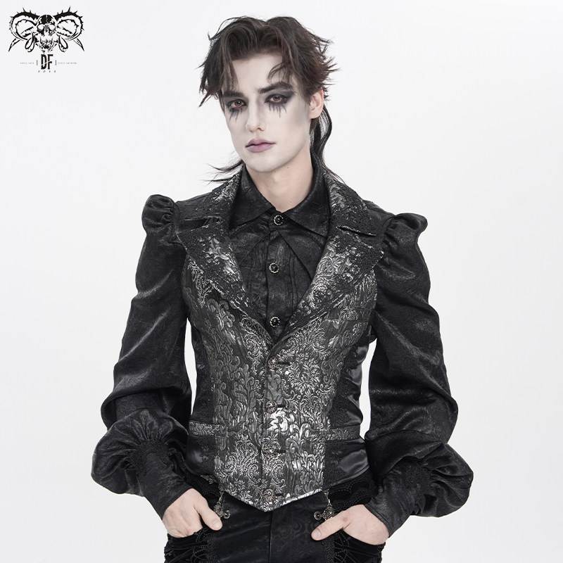 DEVIL FASHION恶魔时尚哥特花纹皮短马甲【WT10301/2】