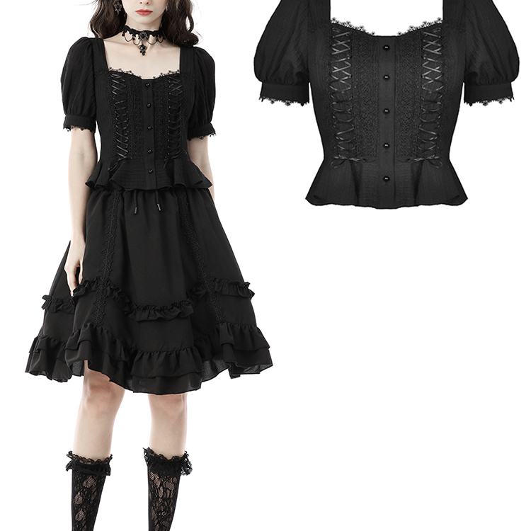 哥特女装黑暗哥特萝莉连衣裙