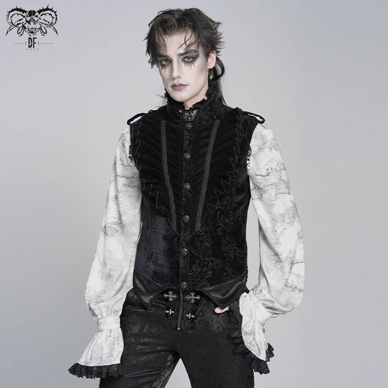 DEVIL FASHION恶魔时尚腰果提花绒料哥特马甲【WT106】