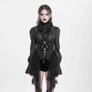 EVA LADY恶魔时尚女装哥特朋克暗黑 侧边裙摆哥特束身衣 ECST011