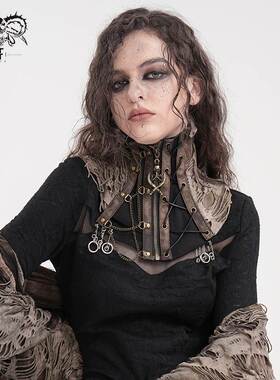 Devil Fashion恶魔时尚女装哥特朋克扎染破条针织脖套CA046
