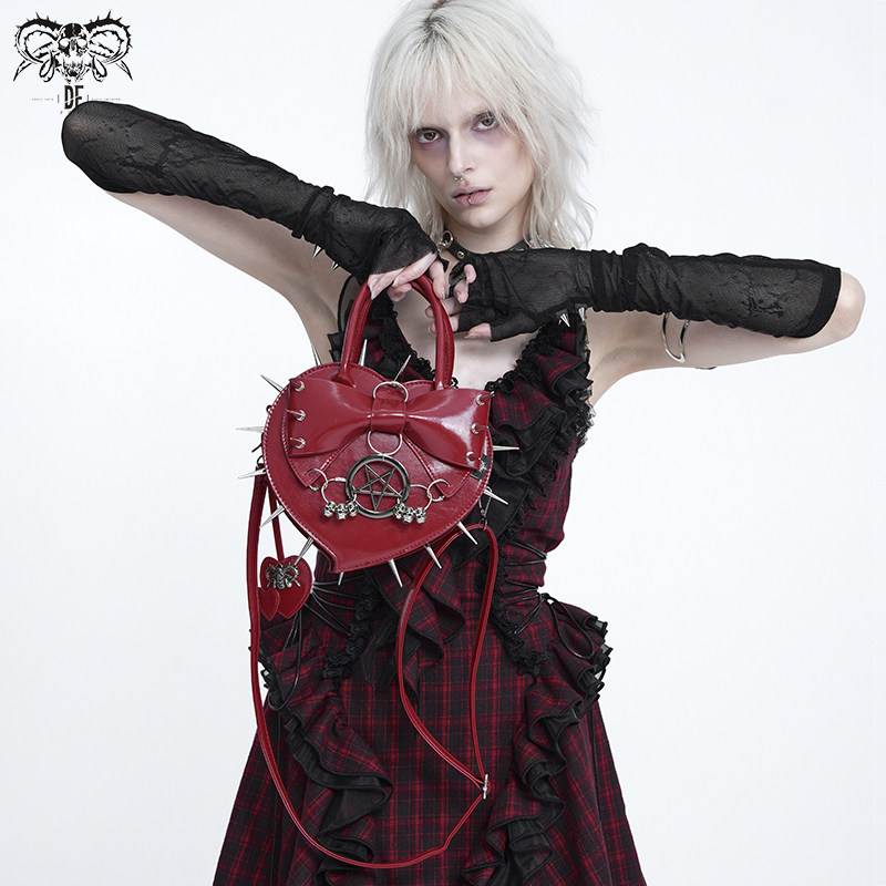 Devil fashion恶魔时尚 朋克爱心蝴蝶结亮皮包包【AS31501/02】