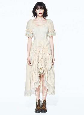 COVEN哥特Devil Fashion恶魔时尚中世纪棉麻Lolita连衣裙SKT077