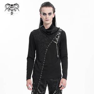 Devil Fashion恶魔时尚哥特暗黑男装堆堆领秋冬上衣长袖T恤TT285