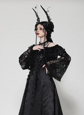 Dark in Love个性原创欧美哥特玫瑰浪漫蕾丝披肩BW157