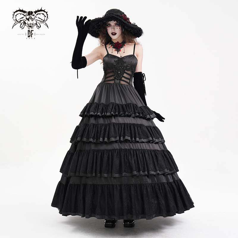 Devil Fashion恶魔时尚女装哥特暗黑蛋糕裙蓬蓬裙性感吊带连衣裙