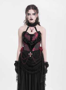 EVA LADY恶魔时尚女装哥特朋克暗黑 爱心花朵哥特束身衣ECST00902