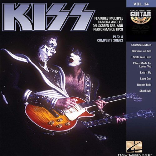 Guitar Play Along Vol.34 Kiss Solos 亲吻乐队吉他独奏示范教程