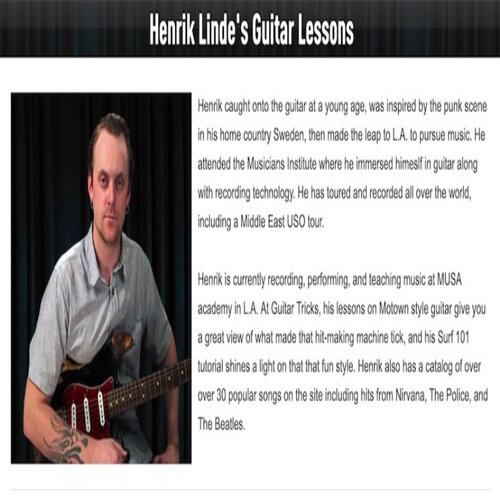 GuitarTricks Henrik Linde Guitar Lessons 吉他独奏教程+视谱