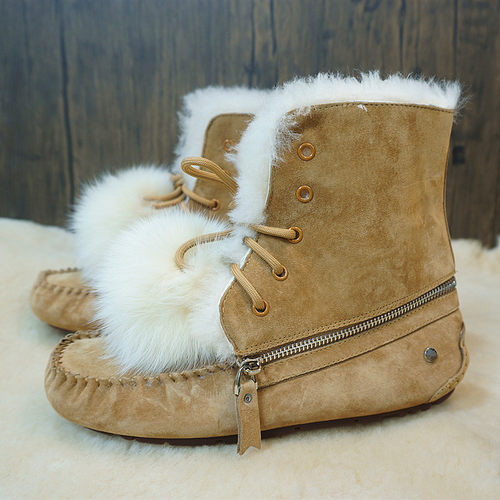 真皮羊皮毛一体雪地靴两穿靴