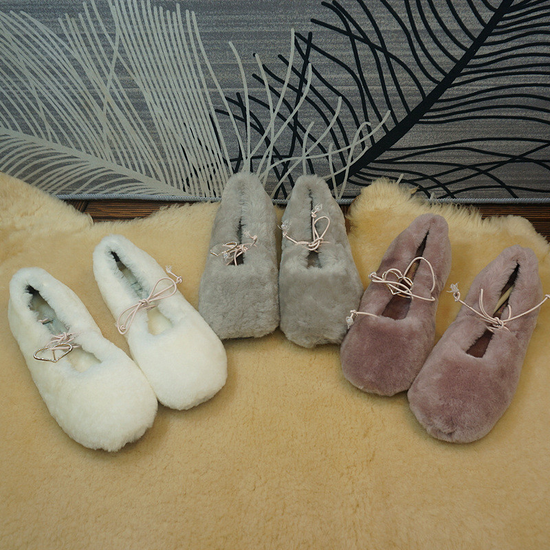 羊毛套脚毛毛鞋  秋冬新款平跟女豆豆鞋 乐福鞋 时尚女鞋12-8