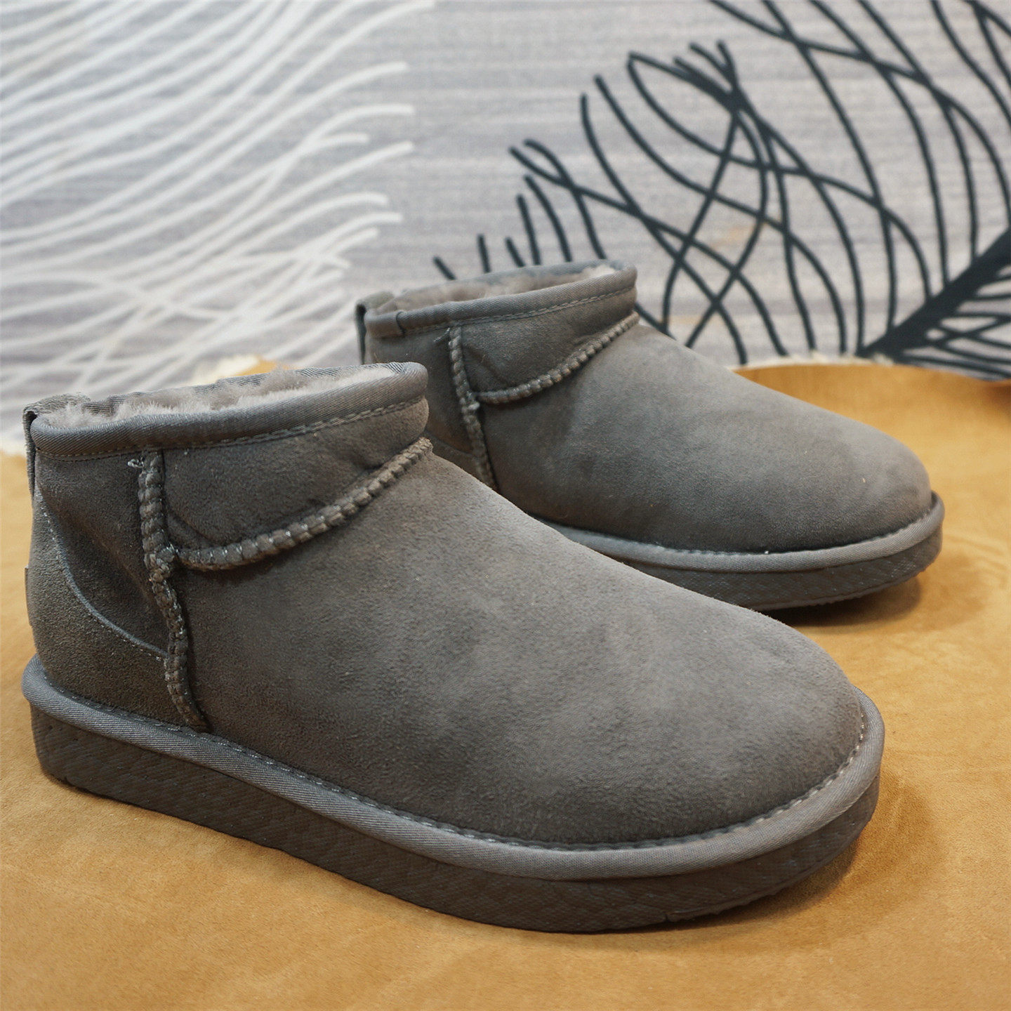 (看说明）样板鞋处理真皮羊皮毛一体短筒雪地靴套筒保暖棉靴25-7C,女鞋,时尚雪地靴,淘宝优惠券,粉丝福利购,淘宝优惠卷