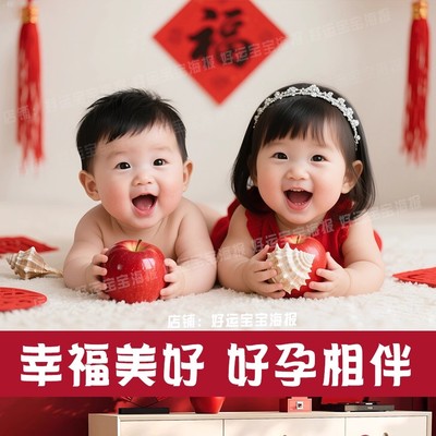 年画娃娃送子图贴画卧室送子年画宝宝画报墙贴男孩龙凤不干胶贴纸