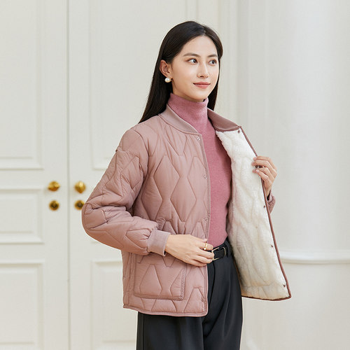 秋冬立领棉服外套女保暖内搭棉衣