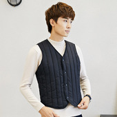 修身 秋冬男保暖棉马甲打底学生贴身马夹棉背心男士 短款 棉内胆坎肩
