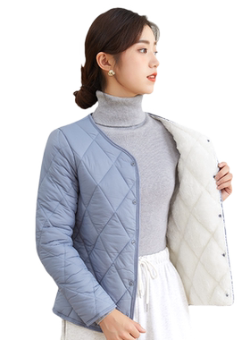 秋冬加绒长袖中老年打底防寒棉服