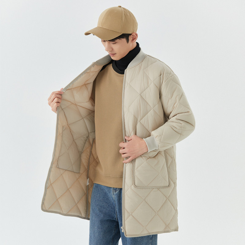 秋冬轻薄款立领棉服大衣男士长款保暖羽绒棉拉链棉袄外披防风棉衣,男装,棉衣,淘宝优惠券,粉丝福利购,淘宝优惠卷