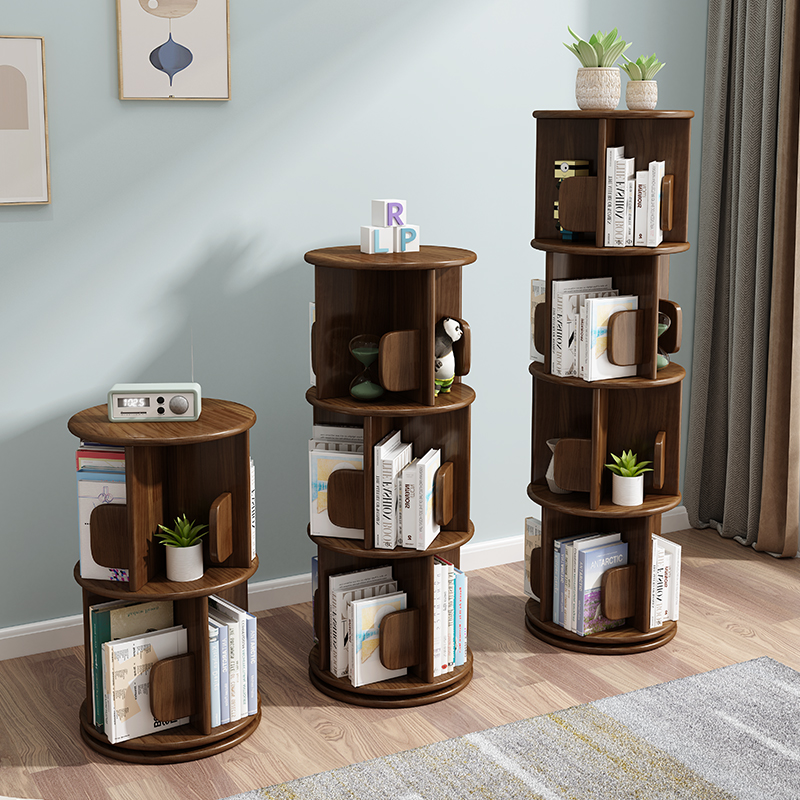 旋转书架儿童绘本书架全实木环保