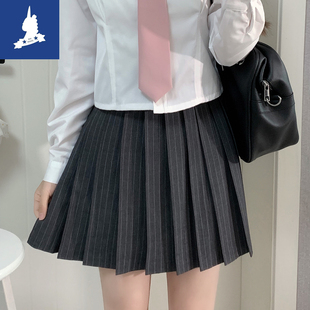 【新款】晴灰百褶裙黛高校生原创正统JK制服百褶裙竖条纹百搭学院