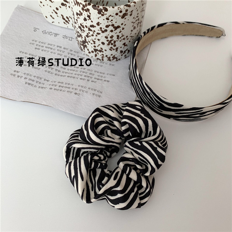 ins时髦斑马纹甜酷复古少女发箍