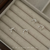 好嗲 蝴蝶结 925银针耳钉小众设计高级感耳夹韩国耳饰女无耳洞