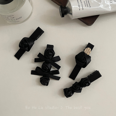 原创设计立体玫瑰花发夹边夹头饰