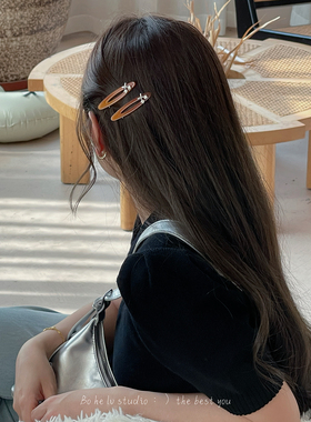 韩女日常~高品质醋酸樱桃对夹边夹刘海夹鸭嘴夹简约时尚夹子发饰