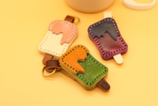 真皮巧克力雪糕手工定制真皮冰棍包包挂件汽车钥匙挂饰物建团活动