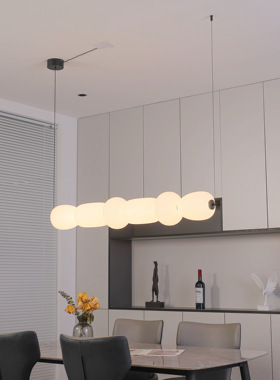 侘寂风法式奶油餐厅吊灯葫芦吊灯灯现代简约长条吧台店铺装饰吊灯