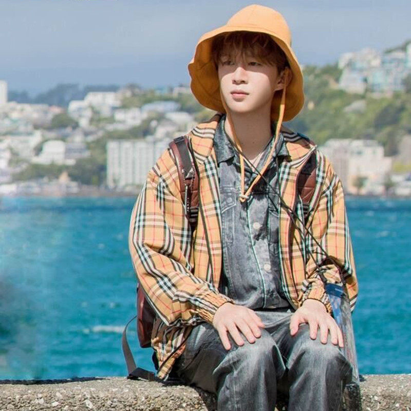 青春的花路nine percent范丞丞同款大檐渔夫帽可折叠防晒遮阳帽子