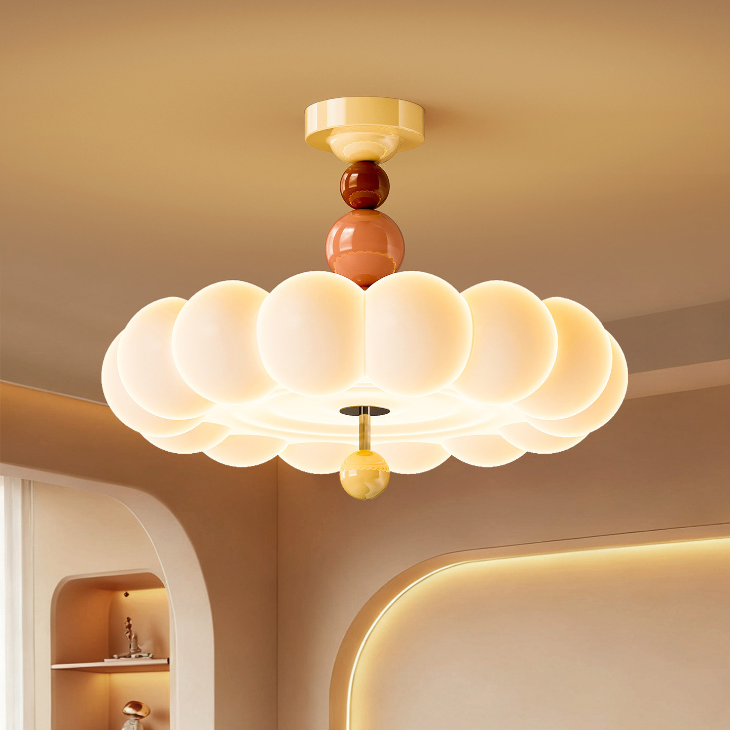 奶油中古风卧室灯饰温馨儿童房间灯简约护眼书房灯具2025年新款,家装灯饰光源,餐厅/卧室/书房吸顶灯,淘宝优惠券,粉丝福利购,淘宝优惠卷