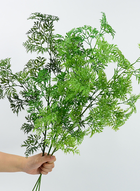 仿真花田园风绿色长枝毛毛草家居装饰摆件绢花几餐桌摆放花艺绿植