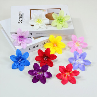 仿真兰花头洋兰花朵 手工diy帽子花环花头新娘头饰婚礼装饰兰花串