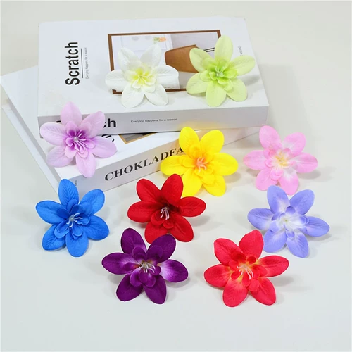 Шапка ручной работы, аксессуар для волос для невесты, декор, орхидея, в цветочек