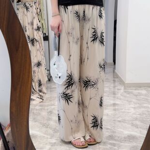 2025新款女夏薄款成人棉绸睡裤加肥加大夏日垂感外穿人造棉女裤子