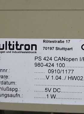 PS 424 CANopen I/F PS 425 CANopen I/F multitron