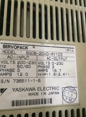 SGDB-20VD-RY103安川驱动器二手进口驱动器