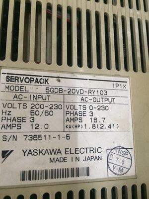 二手驱动器安川SGDB-20VD-RY103