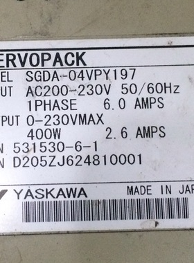 SGDA-04VPY197   二手安川驱动器