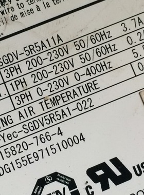 SGDV-5R5A11A二手安川驱动器