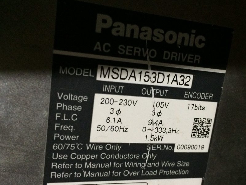 MSDA153D1A32 松下驱动器 现货转销售维修一体化